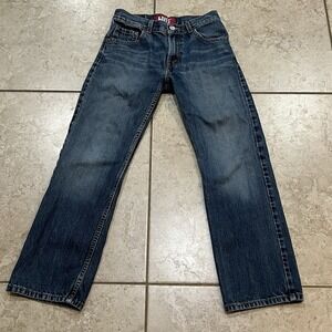 Boys Levi's 505 Straight Fit Medium Wash Blue Jeans 14 Reg  Tag 27x27 (26x27)